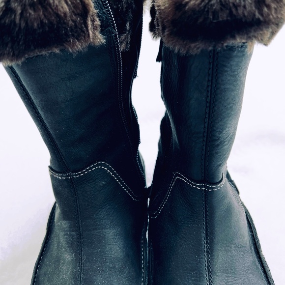 Merrell Women's Leather Faux Fur Trim Winter Boots 9 Black 200G Insu… - Picture 5 of 10